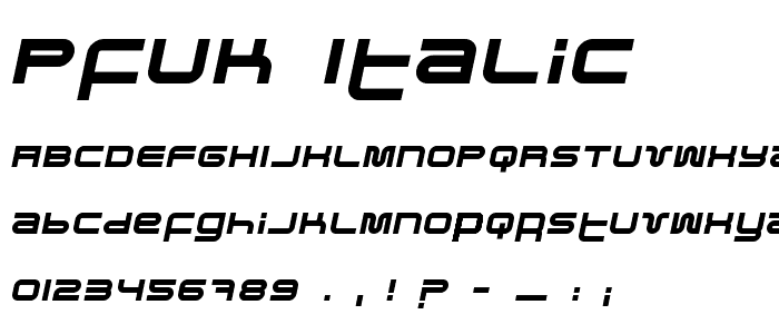 Pfuk Italic font